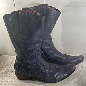 🎁Host Pick🎁 Siren by MARK Nason Vero Cuoio Slate Blue Pointy Toe Cowboy Boot